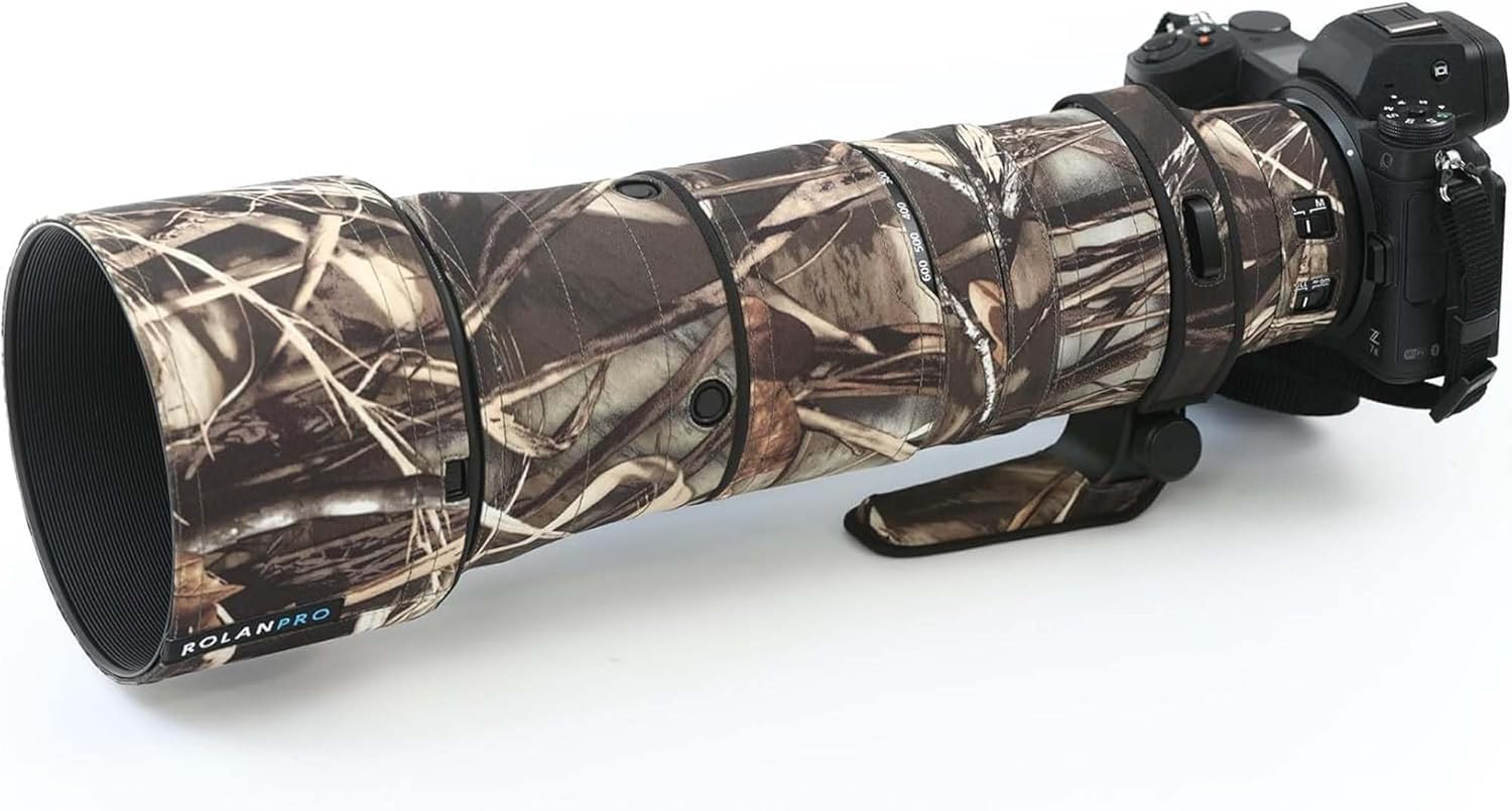 Rolanpro Lens Camouflage Coat for Nikon Z 180-600Mm F/5.6-6.3 VR Cover Lens Protective Sleeve Case-#39 Grass