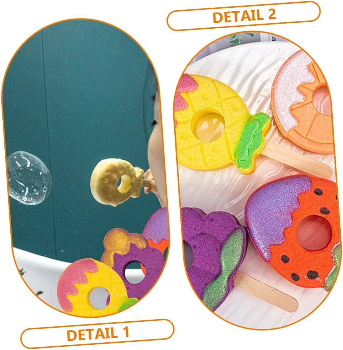 KOMBIUDA Natural Bathing 4Pcs Travel Bath Salt Fruit Bubble Bath Ball Safe Refreshing