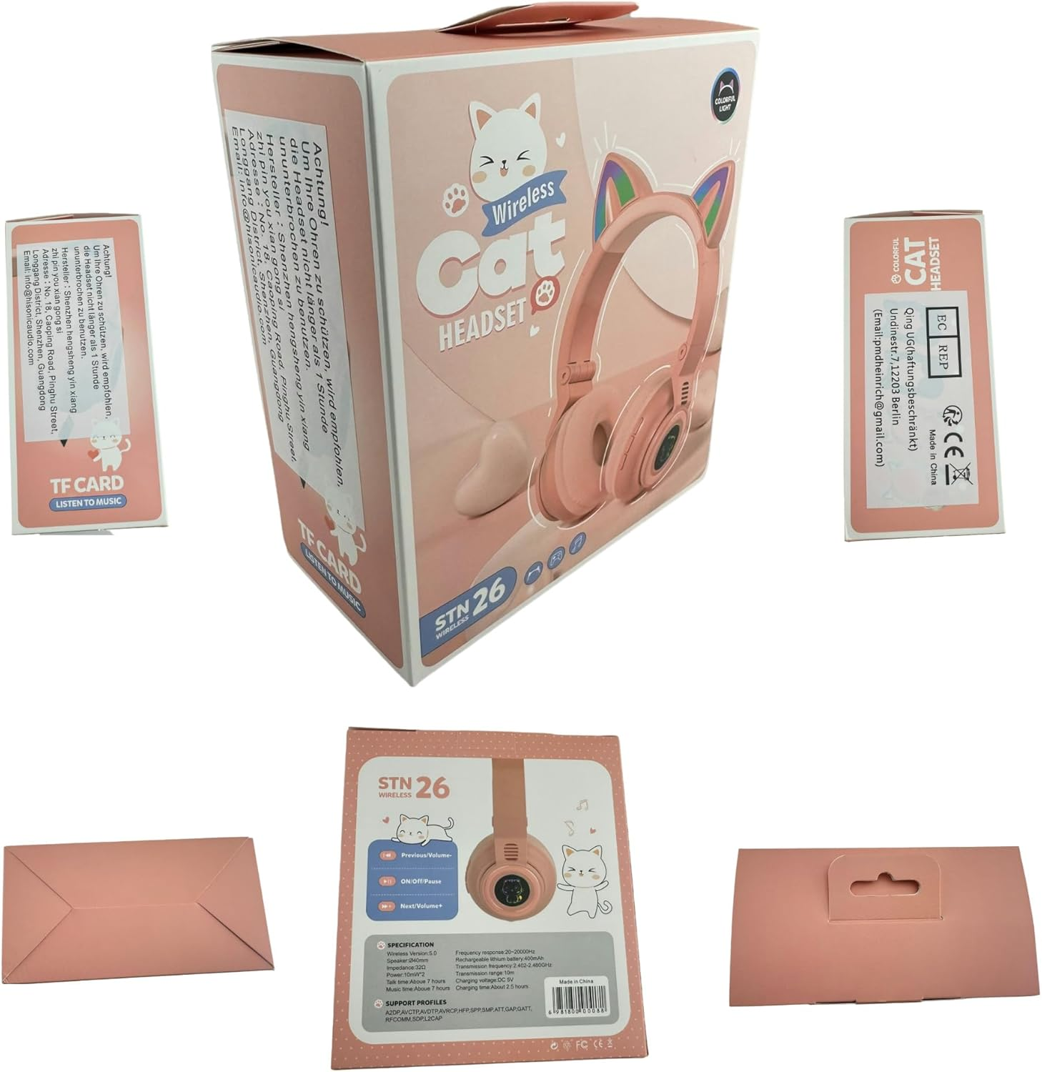 Hisonic Children'S Bluetooth Unicorn Headphones with Colourful Lights for Children from 3 Years (Purple) image number 3