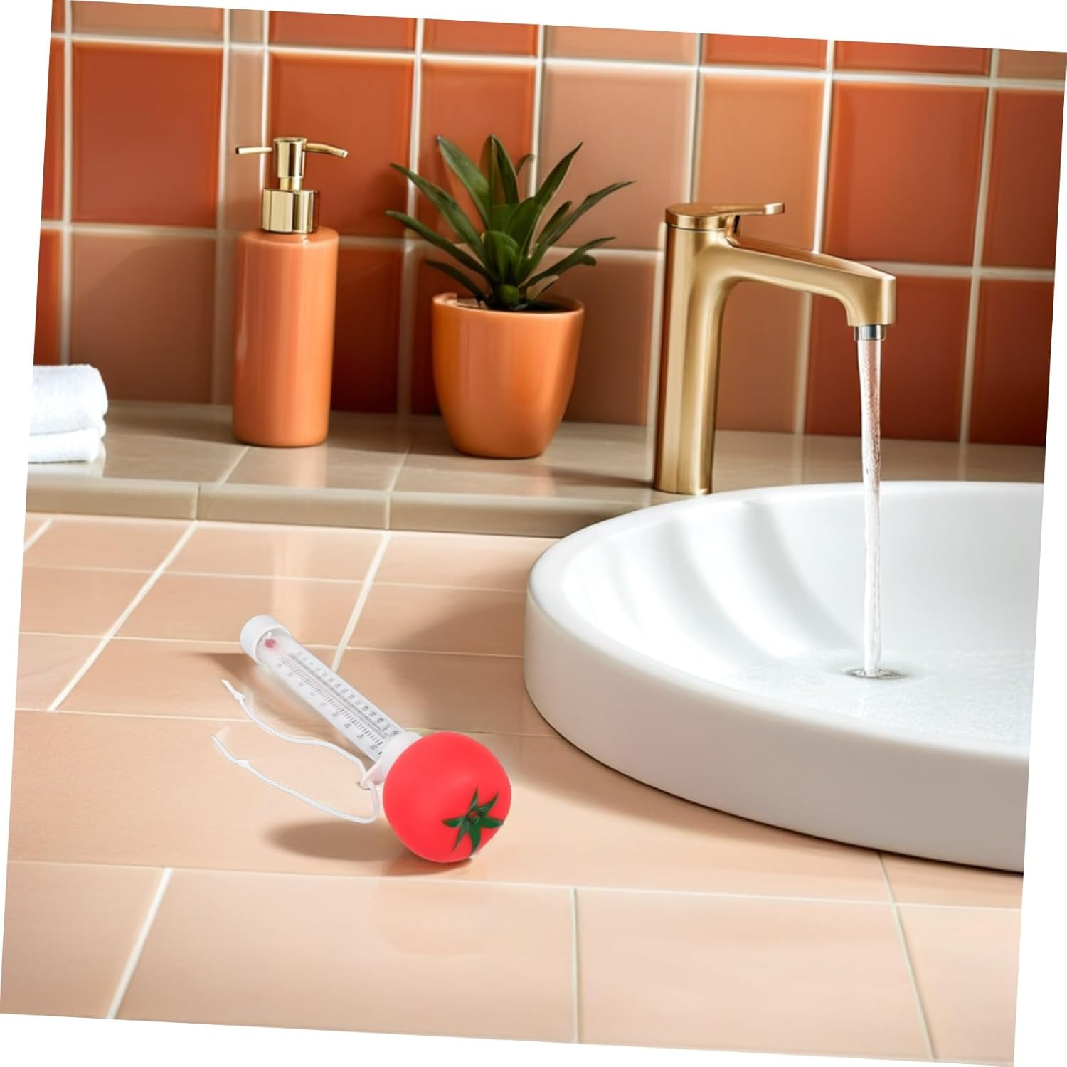 COHEALI Large Floating Pool Thermometer for Cartoon Tomato Design with Easy-Read Display Accurate Temperature Gauge for Swimming Pools Spas Hot Tubs and Baths image number 1