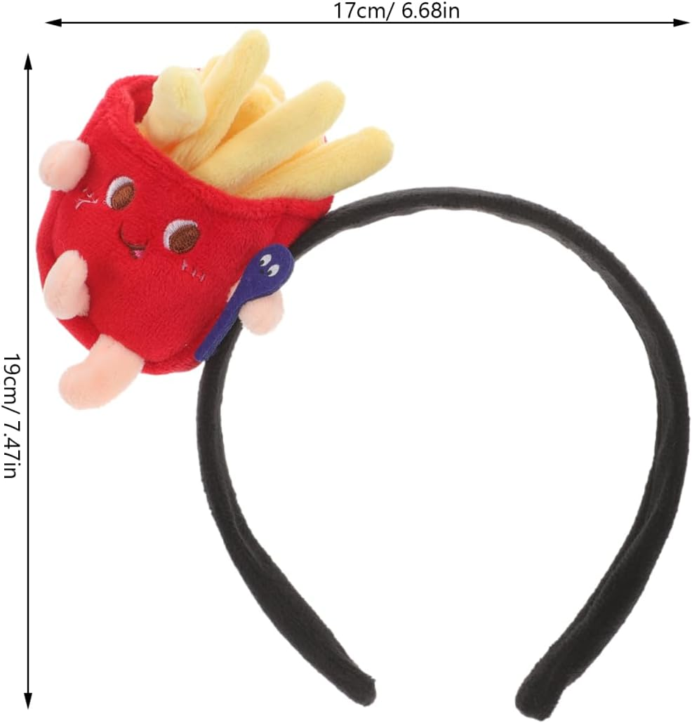Minkissy French Fries Headband Headpiece Fun Headband Cosplay Headband Headbands for Women Headband Halloween Costume Accessories Halloween Headband French Fries Toast Hot Dog Fabric image number 3