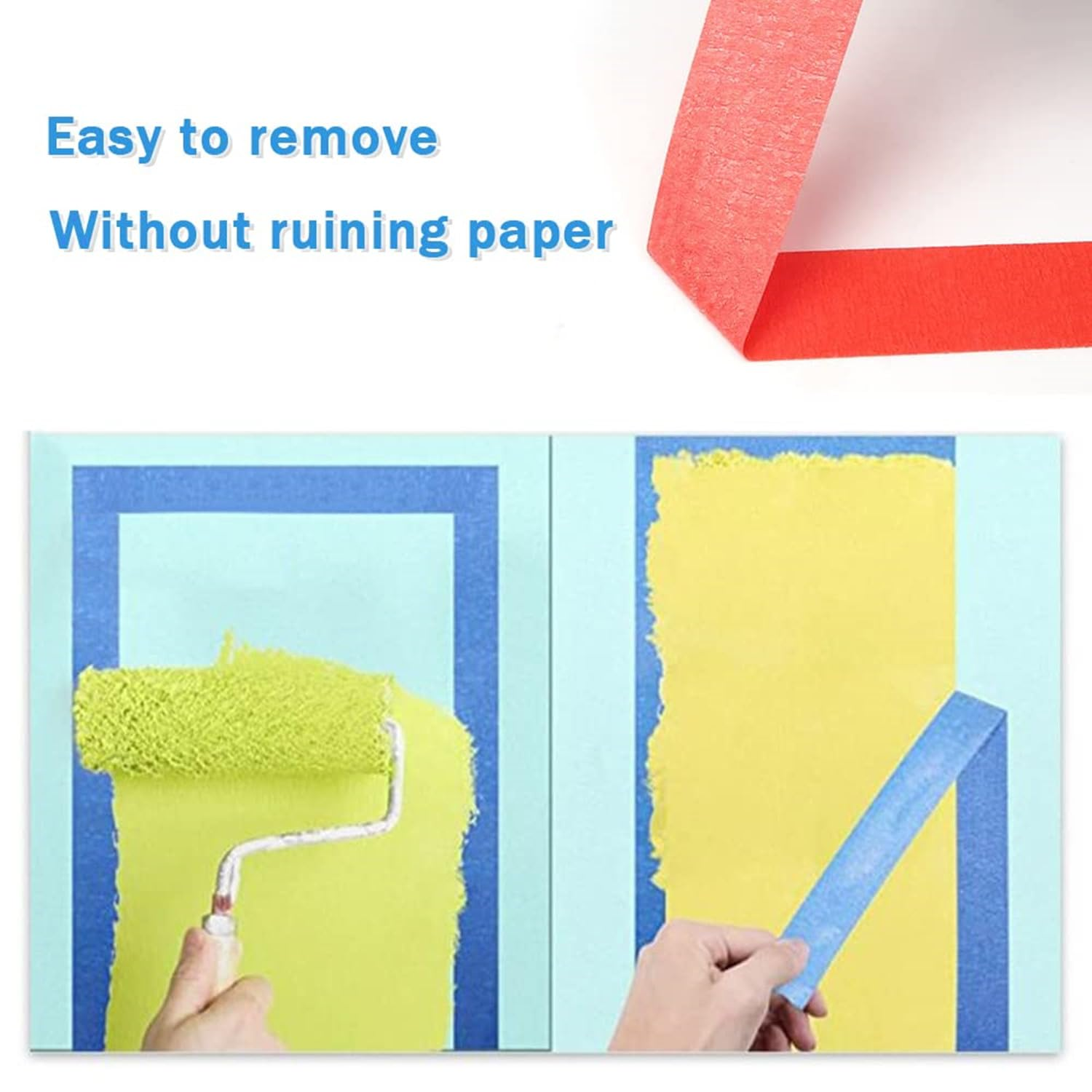 6 Rolls Colored Masking Tape 16 Yard per Roll, Rainbow Colors Painting Tape, Painters Tape, Craft Tape, Labeling Tape, Paper Tape for Bullet Journals, Party Decorations, DIY Craft (15Mm X 15M) image number 1