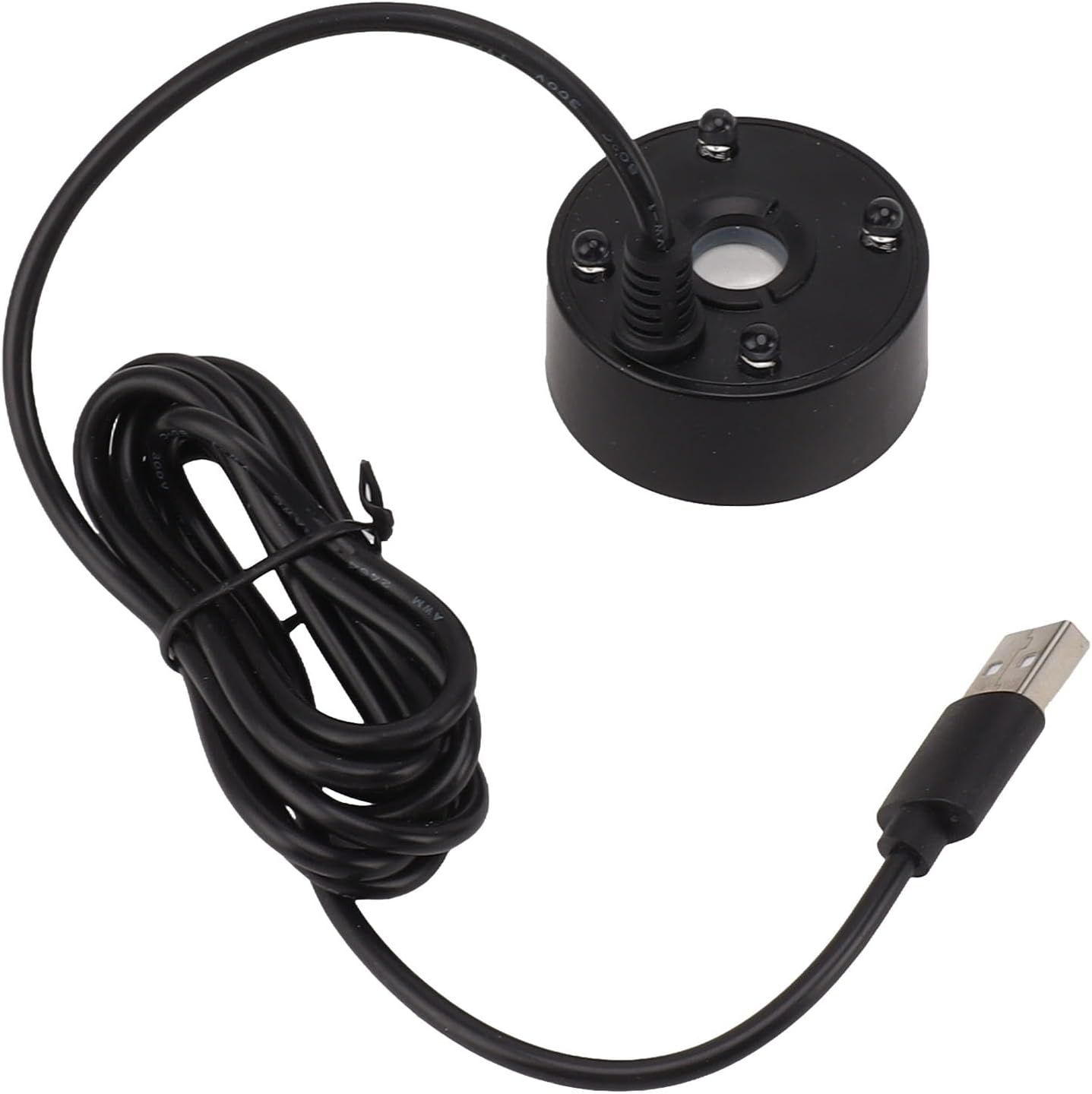 Mist Maker USB Colorful LED Lights, 5V Ultra Sound Fountain Atomizer for Pond Rockery Fish Tank Sink, Small Fog Machine, Mist Maker Fogger with Led Lights (White)