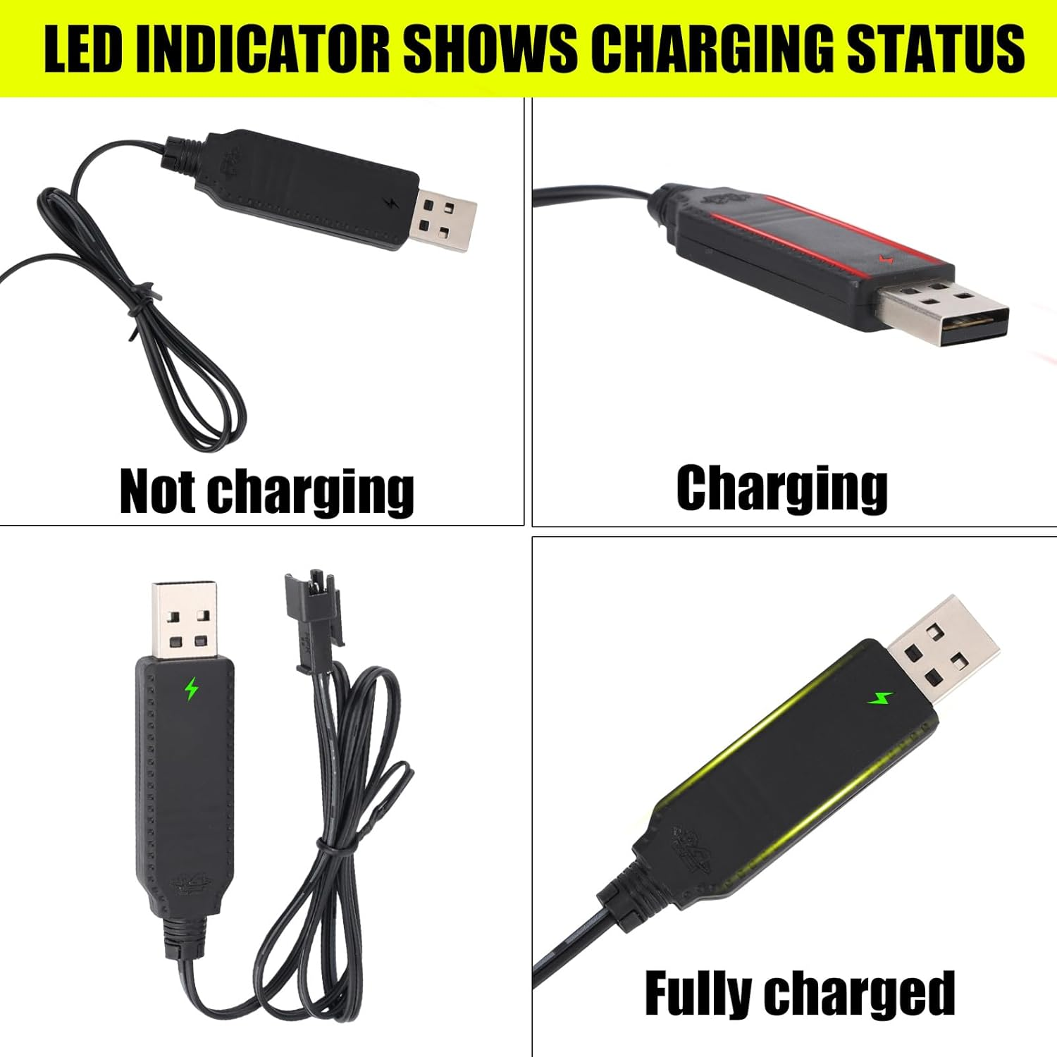 2Pcs Charger for Bubble Machine Gun, 3.7V SM-2P USB Cable with Indicator Light Compatible with Bubble Bazooka Machine Gun and Bunch O Bubbles image number 6