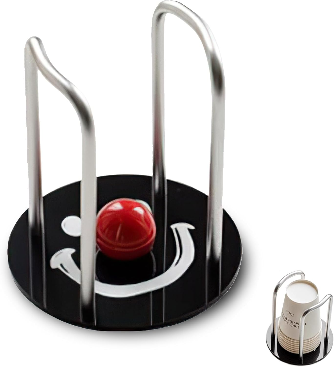 Bathroom Cup Dispenser, Mouthwash Cup Holder for Bathroom Vanity, Small Disposable Paper Cup Holder for Guest Toiletries, Compact and Practical Design (White)