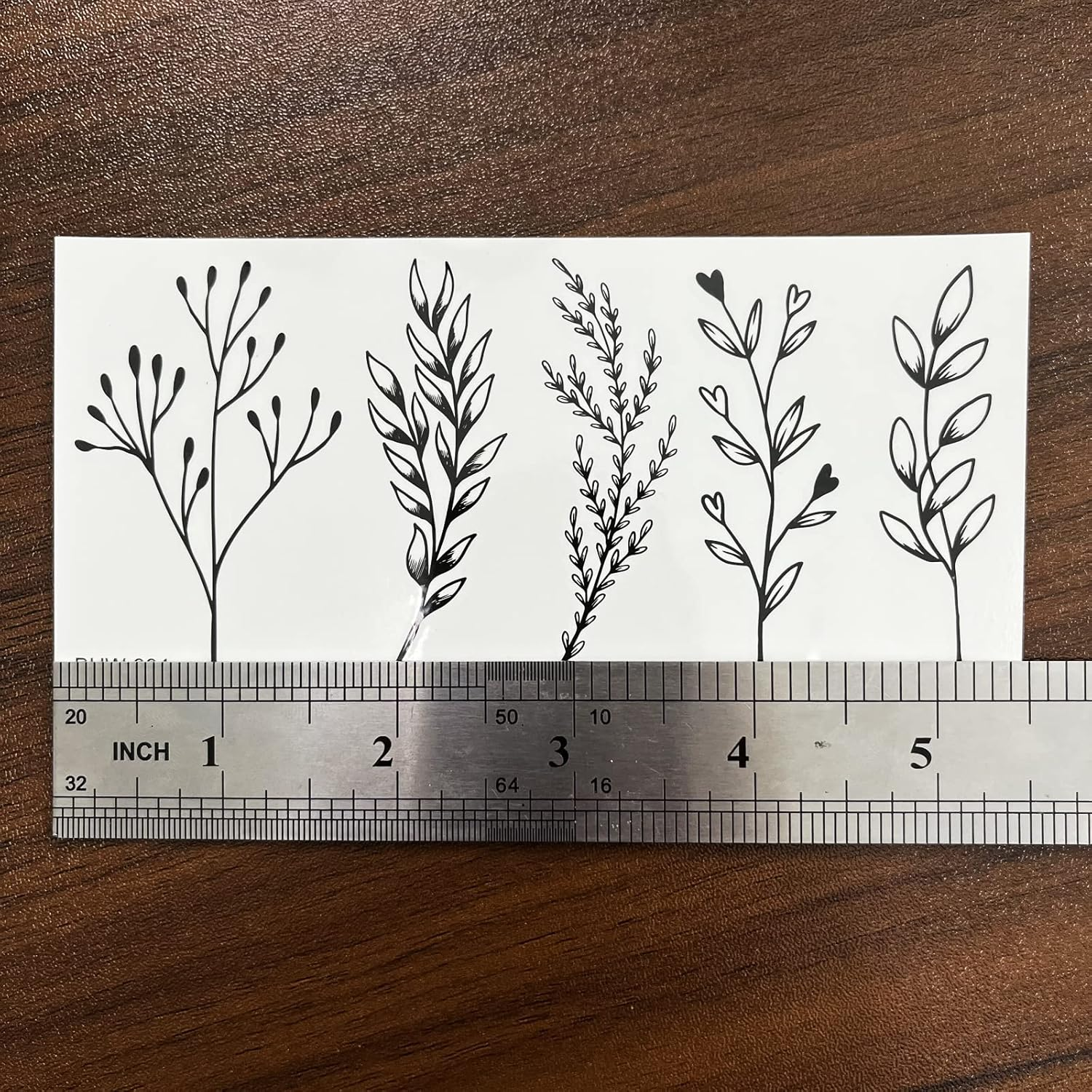 18 Sheets Realistic Temporary Tattoo, Tiny Branch Black Flower Temporary Tattoos for Women Girls Kids, Bouquet Small Tattoo Temporary Sticker Wild Plant Floral Fake Tattoos image number 4