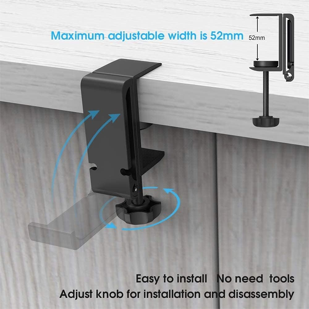 Headphone Holder, Necomi under Desk Headphone Stand Foldable Gaming Headset Hanger Mount Universal Metal Earphone Holder Hook image number 4