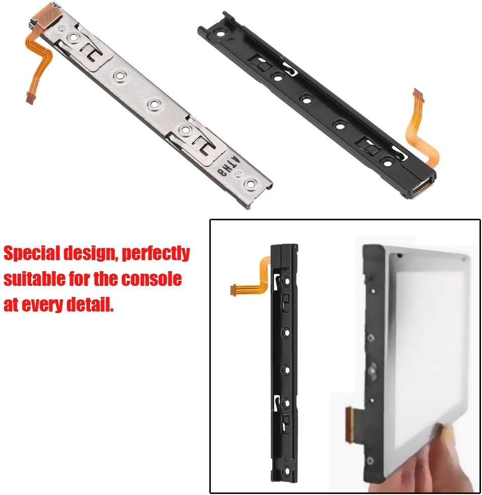 Bewinner L/R Slider Replacement Parts, Left & Right Slider with Flex Cable Repair for Switch Console Metal Slider for Switch(R) image number 5