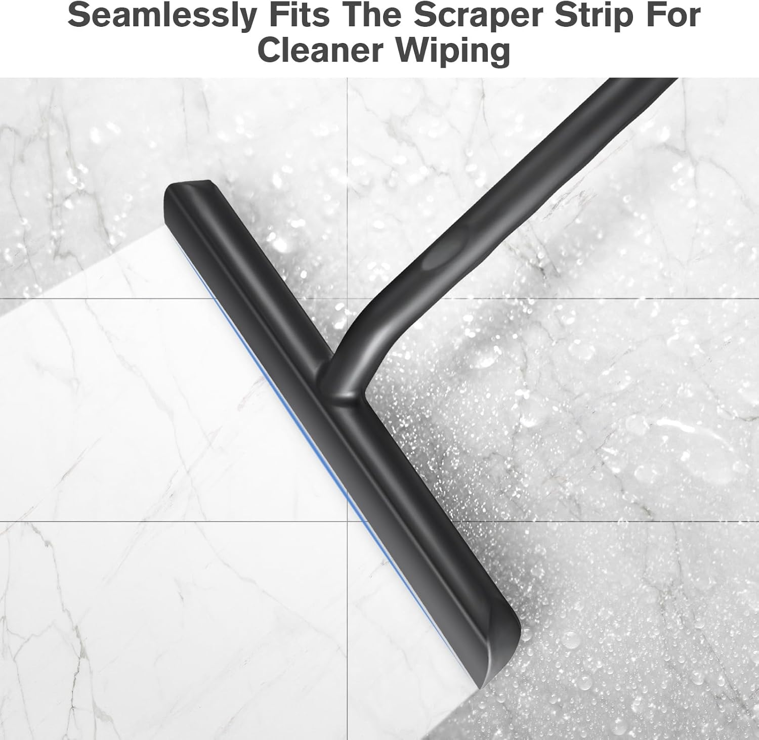 Vinabo Shower Squeegee for Shower Doors,Silicone Shower Screen Wiper,Black Squeegee for Showers, Bathroom Squeegees for Scraper for Mirror,Car,Window and Glass Cleaning-21Cm image number 5