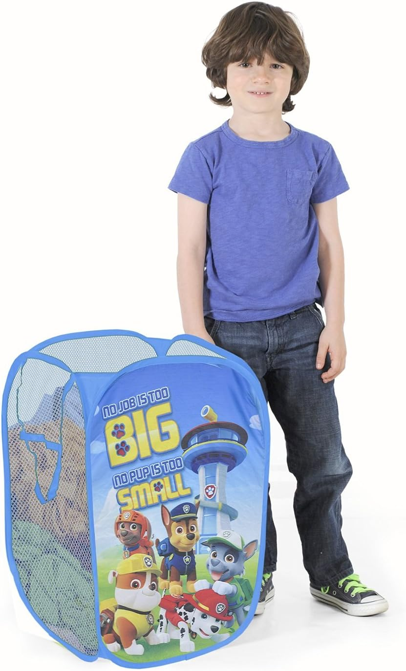 Idea Nuova Nickelodeon Paw Patrol Pop up Hamper with Durable Carry Handles, 21" H X 13.5" W X 13.5" L, Blue, One Size image number 2