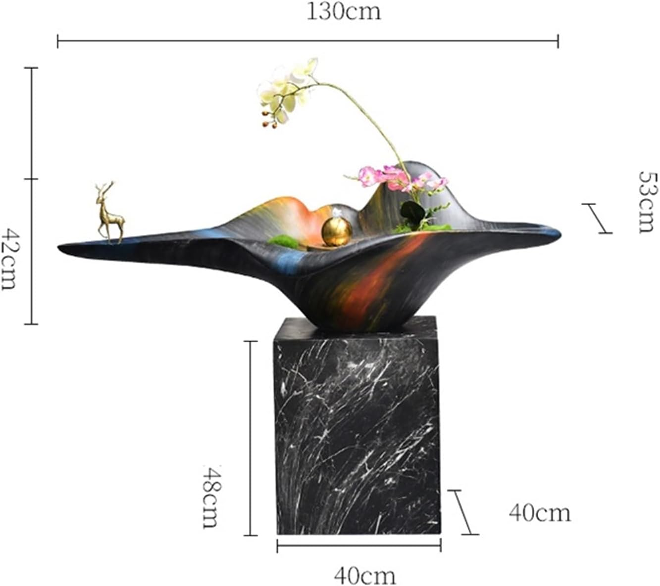 Outdoor Fountain Gate Entrance Water Decoration, Living Room Large Floor Circulating Fountain, Garden Landscape(Black) image number 1