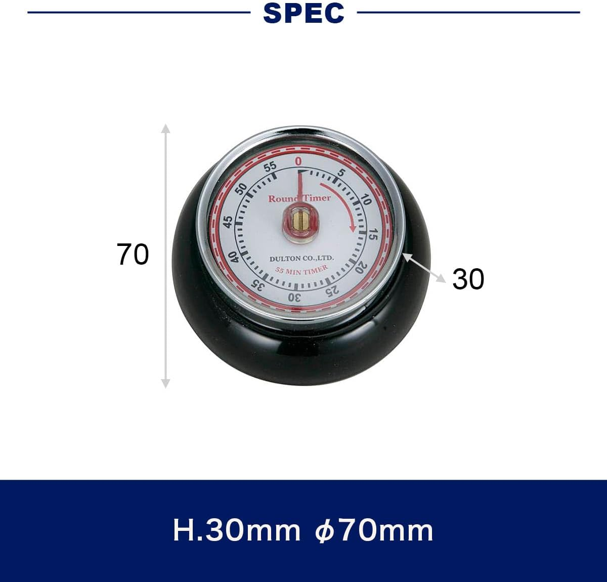 Dulton 100-189IV Kitchen Timer with Magnet Ivory Steel Analog Retro Diameter 2.8 Inches (70 Mm) Depth 1.2 Inches (30 Mm) image number 3