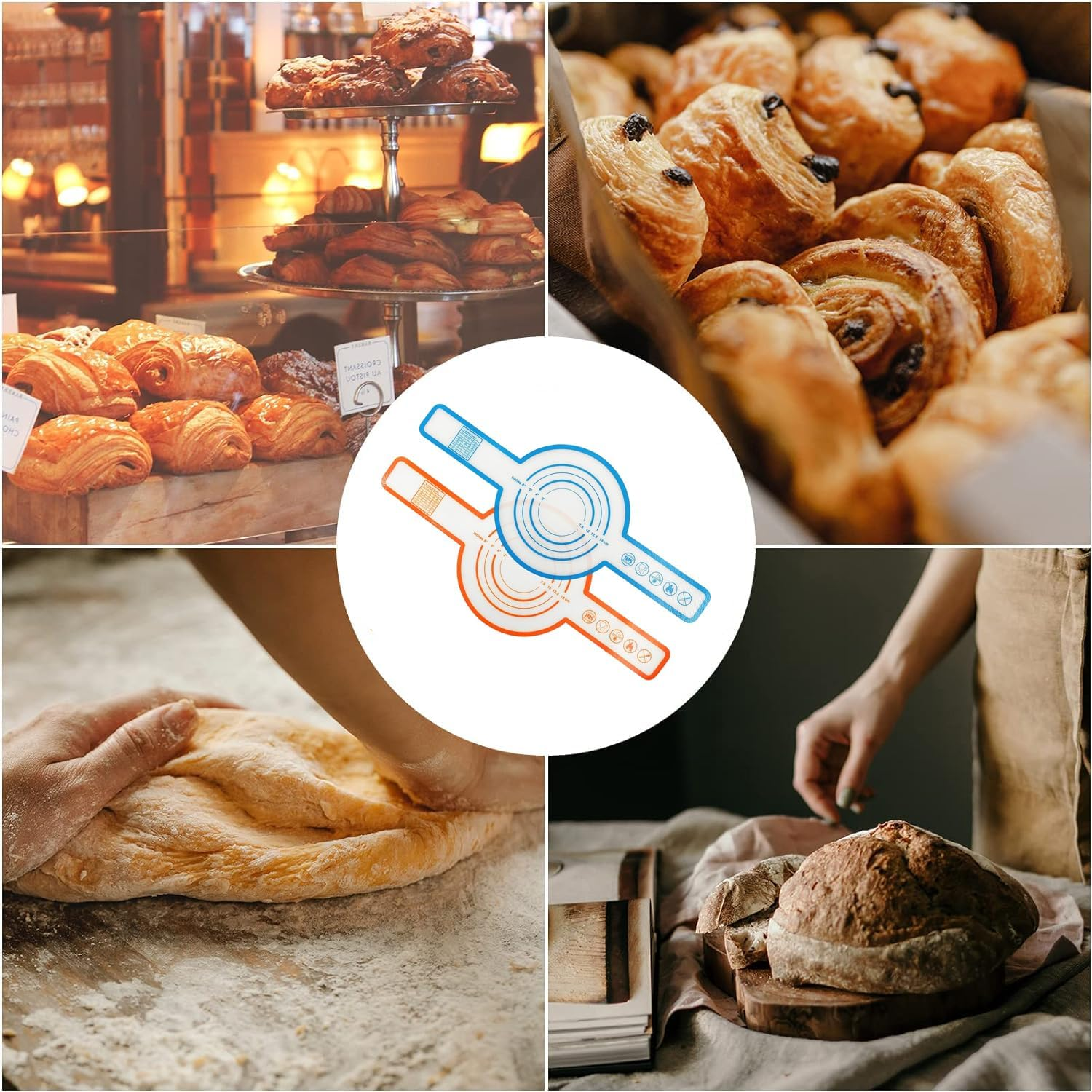 THJOPOKEEL 2 PCS Silicone Bread Sling for Dutch Oven, Heat Resistant Non-Stick & Easy Clean Reusable Silicone Bread Baking Mat with Long Handles for Transferable Dough image number 6