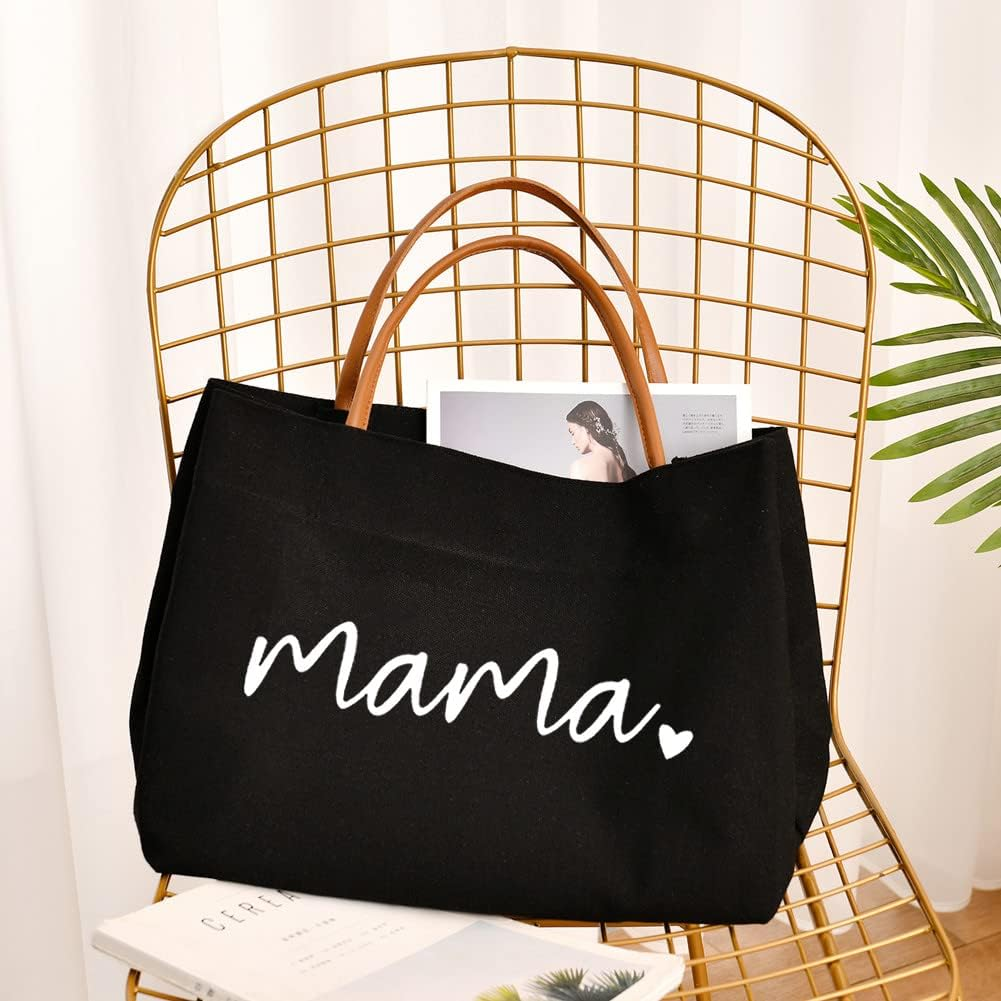 Kifasyo Mom Mama Bag Mother Gifts Momlife Tote for Hospital, Shopping, Beach, Travel image number 5
