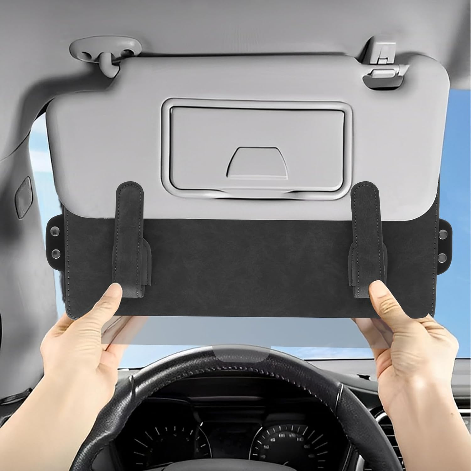 Car Visor Sunshade Extender, anti Glare Adjustable Sun Visor Extender for Car, Window Shade Universal Beautiful and Practical Car Visor Extension Sun Blocker for Automotive (Black)