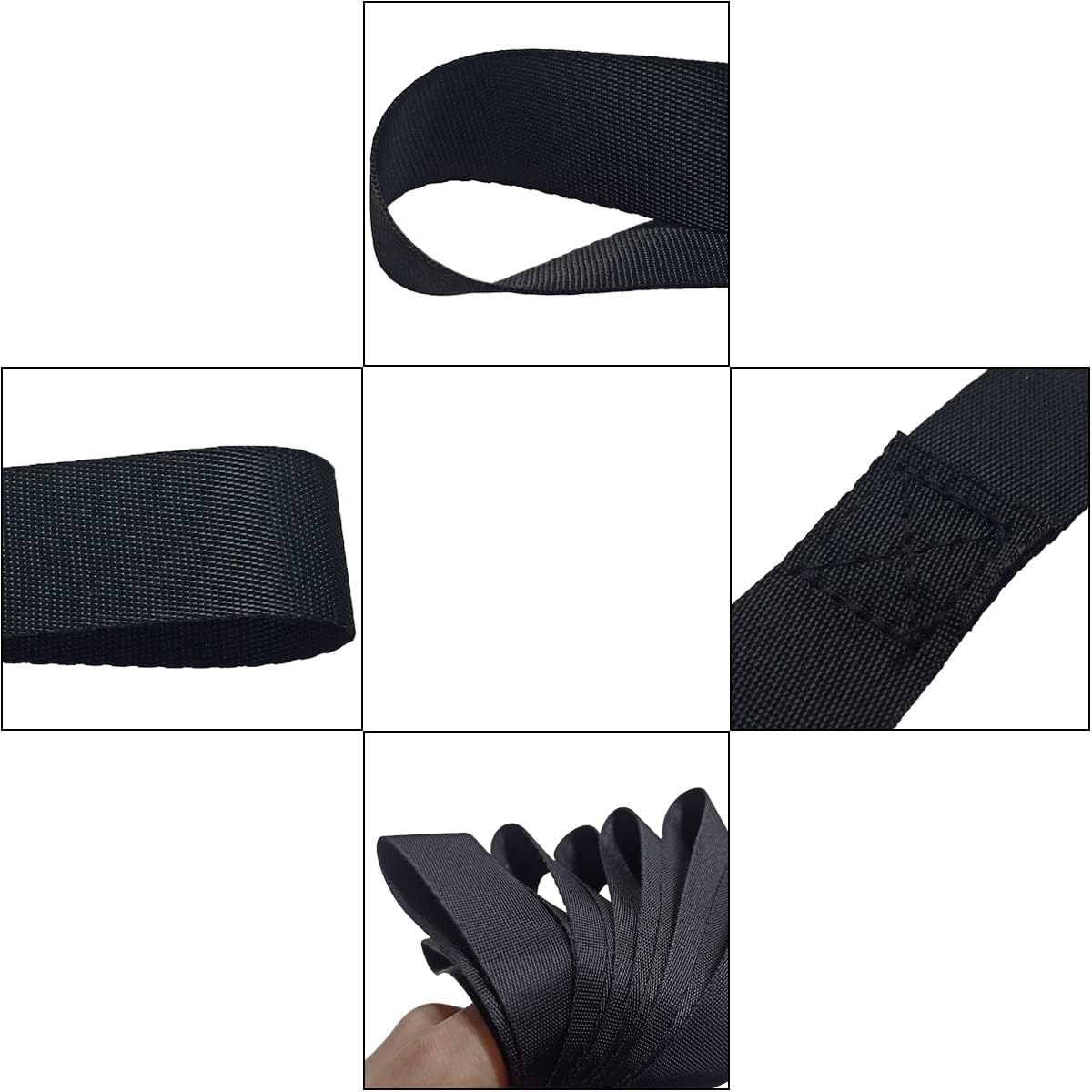 Black Soft Loop Tie down Straps (6 Pack) 4500Lbs Breaking Strength and 1500Lbs Load Capacity, 12 * 1In Heavy Duty Tie down Loops for Securing ATV UTV Motorcycles Scooters Dirt Bikes Lawn Equipment image number 3