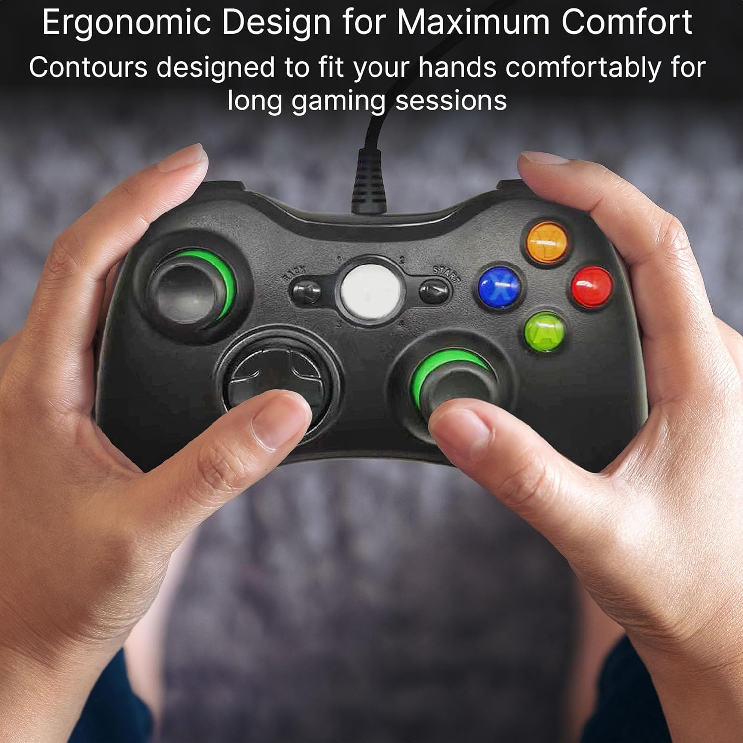 Laser WIRED PC Gaming Controller with Dual Motor Vibration & 2.5M Cable - Plug & Play for Steam, Xbox, PC Games image number 5