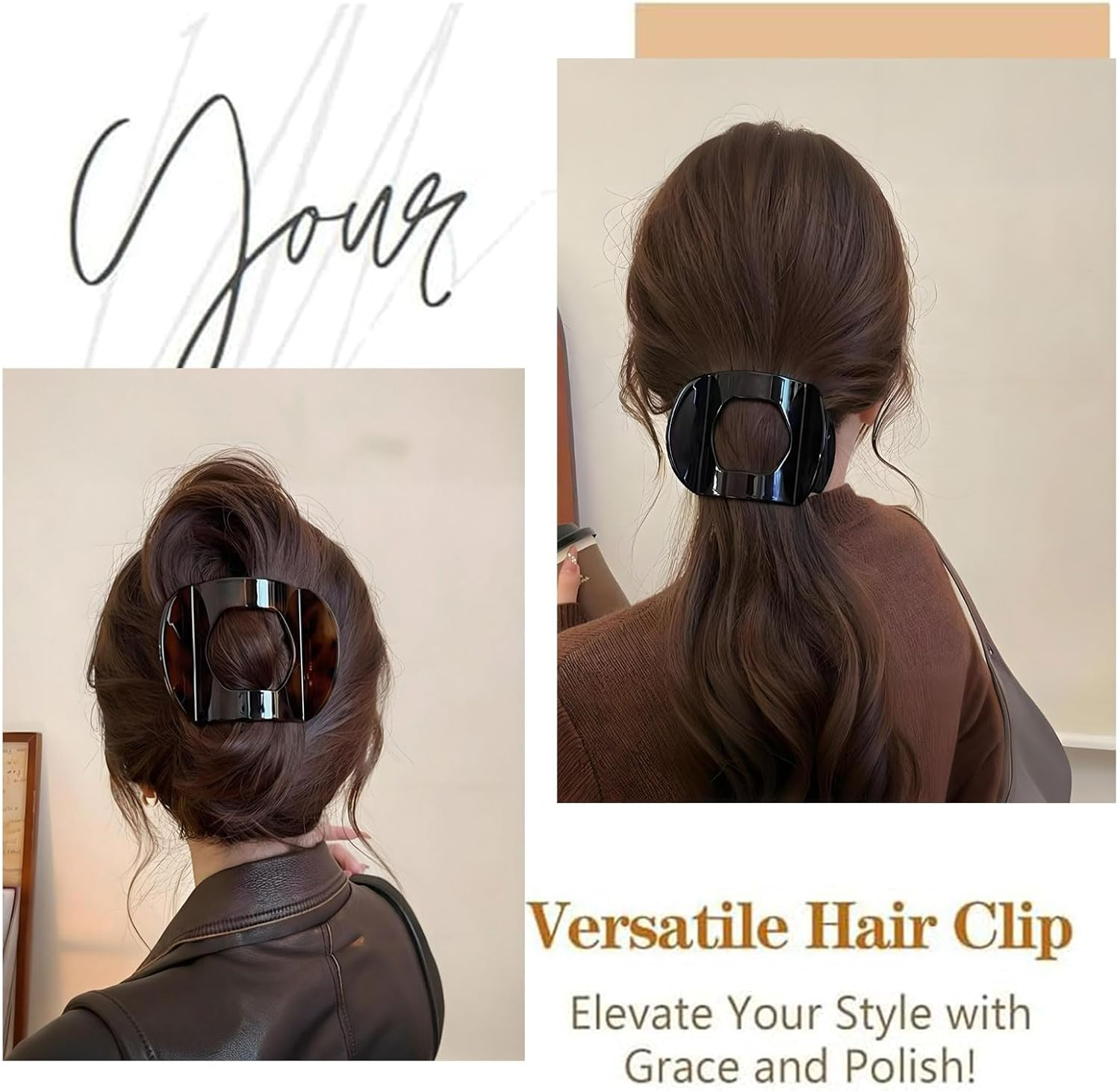 MYTOAU 2 PCS Claw Clips Flat Hair Clips for Women Large Hair Clips Flat Claw Clips for Women Duckbill Hair Clips Cute Hair Accessories for Women Girls for Styling Thick Thin Hair Barrettes Pins image number 2