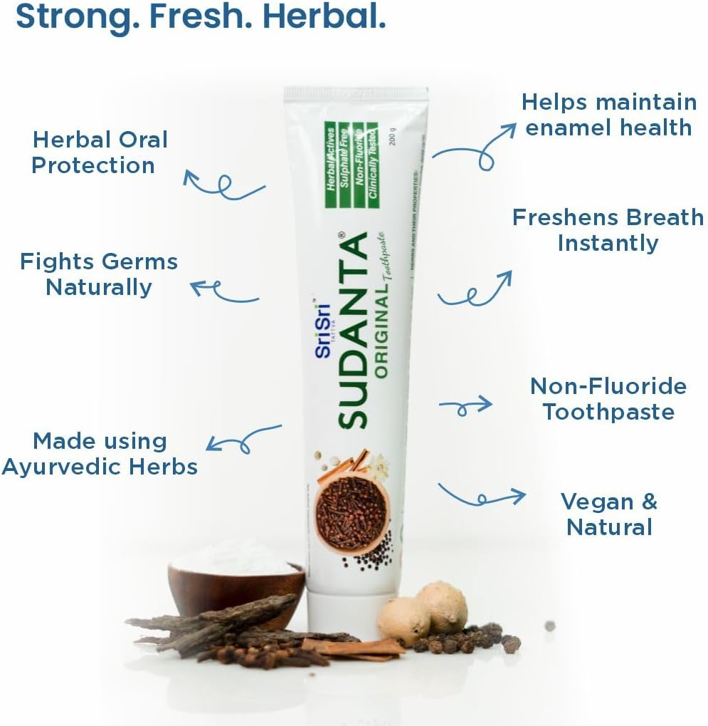 Sri Sri Tattva (Herbal) Sudanta Toothpaste-200 Gram Pack image number 6
