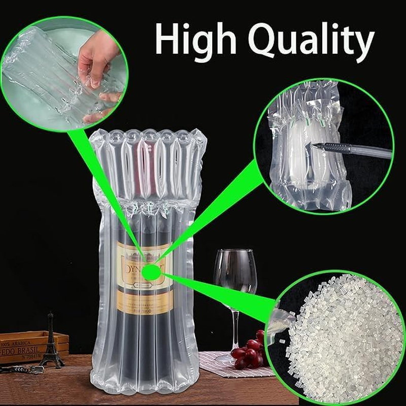 12 Pcs Wine Bottle Travel Protector Bags with Inflator Pump - Reusable Inflatable Air Column Packaging Bubble Bag for Safe Transportation and Shipping image number 3