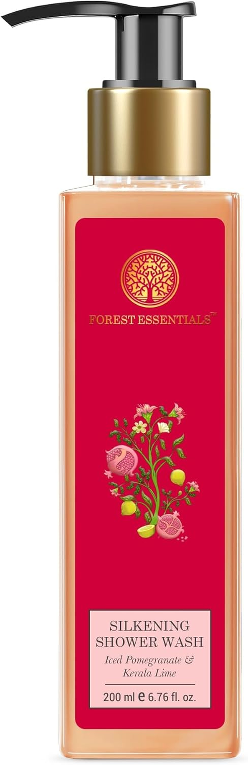 Forest Essentials Silkening Shower Wash, Iced Pomegranate with Fresh Kerala Lime, 200Ml image number 3