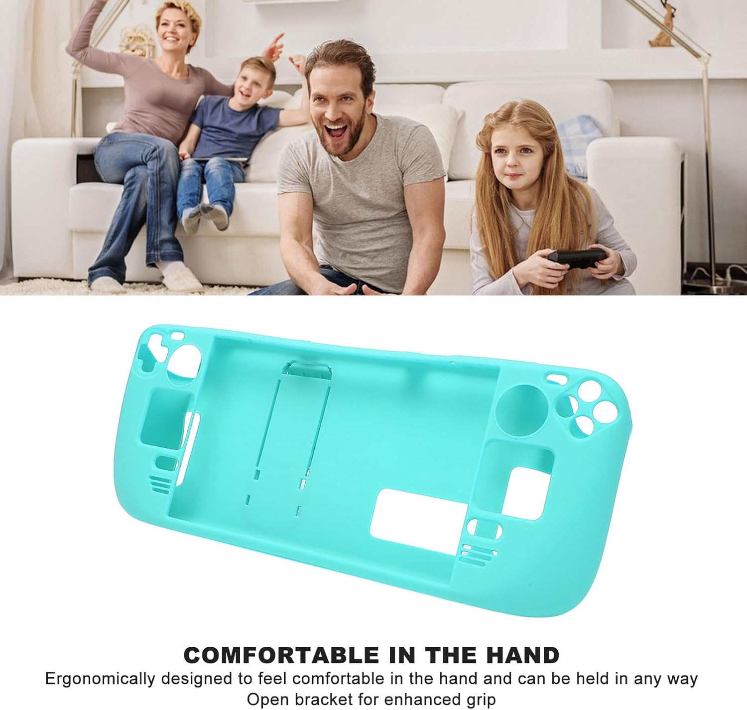 Steam Deck Carrying Case, Hands Ease Full Guard Fingerprint Case, Valve Steam Deck Accessories for Steam Deck (Blue) - Blue image number 5