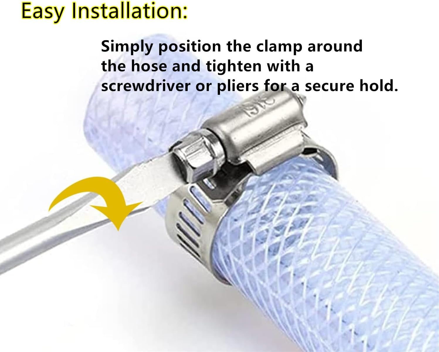 60 Piece All-Inclusive Hose Clamp Combo Kit,1/4 Inch - 1 Inch 304 Stainless Steel Hose Clamps Assortment,(8-38Mm) for Secure Pipe and Hose Connections PEX Clamp Rings image number 4