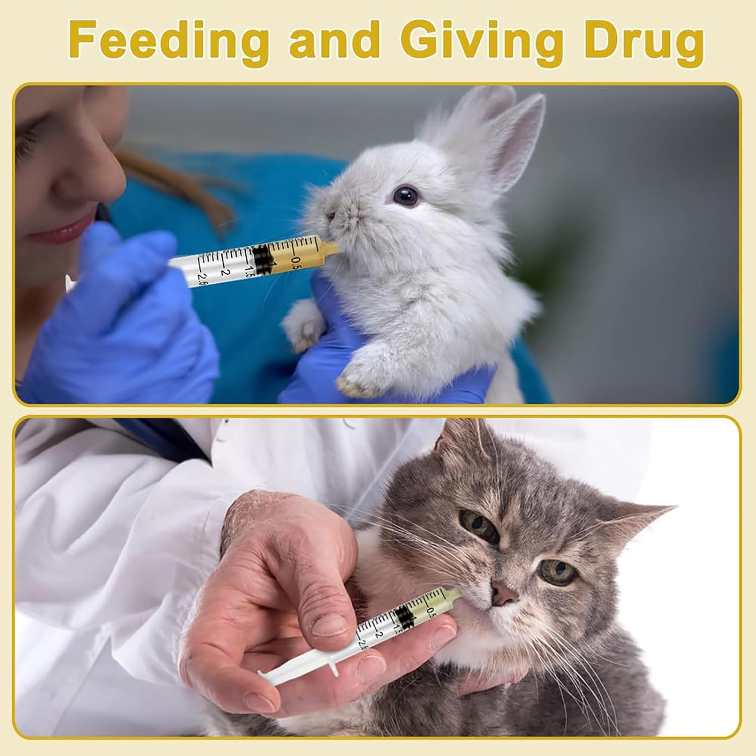 2.5Ml Syringe with Caps 50 Pack for Measuring Liquids ,Garden Plant, Feeding Pets image number 4