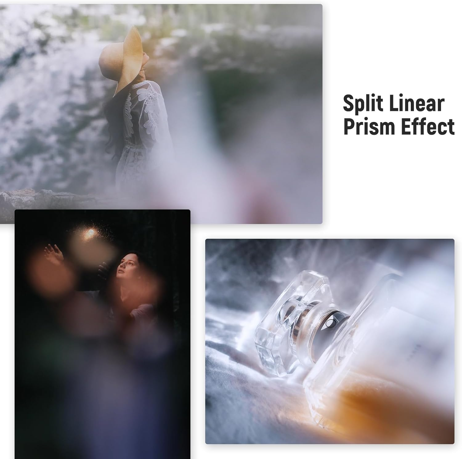 NEEWER 79Mm Split Diopter Effect Filter Half Domed Photography Prism Filter with Hand Grip, 1/4" Screw Hole for Magic Arm Small Tripod, BK9 Optical Crystal Glass Semicircular for Foreground Blur