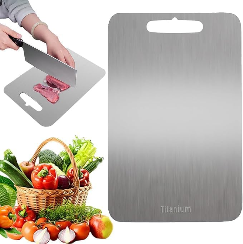 Titanium Cutting Board - Professional Grade, Anti-Bacterial & Knife-Friendly Titanium Kitchen Broard Odor-Resisstant Healthy Cooking Easy to Clean and Professional