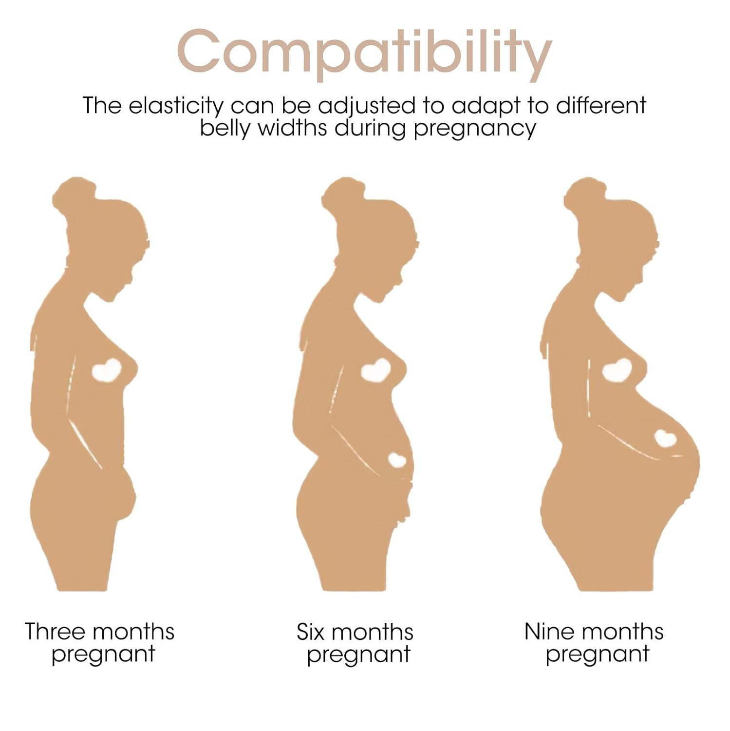 Maternity Belly Belt Band for Pregnancy, Adjustable Breathable Back-Support Comfort for Pregnant Women, Relieve Pelvic Waist Back Abdominal Pain & Nude Stretch Fabric with 1 Size image number 1