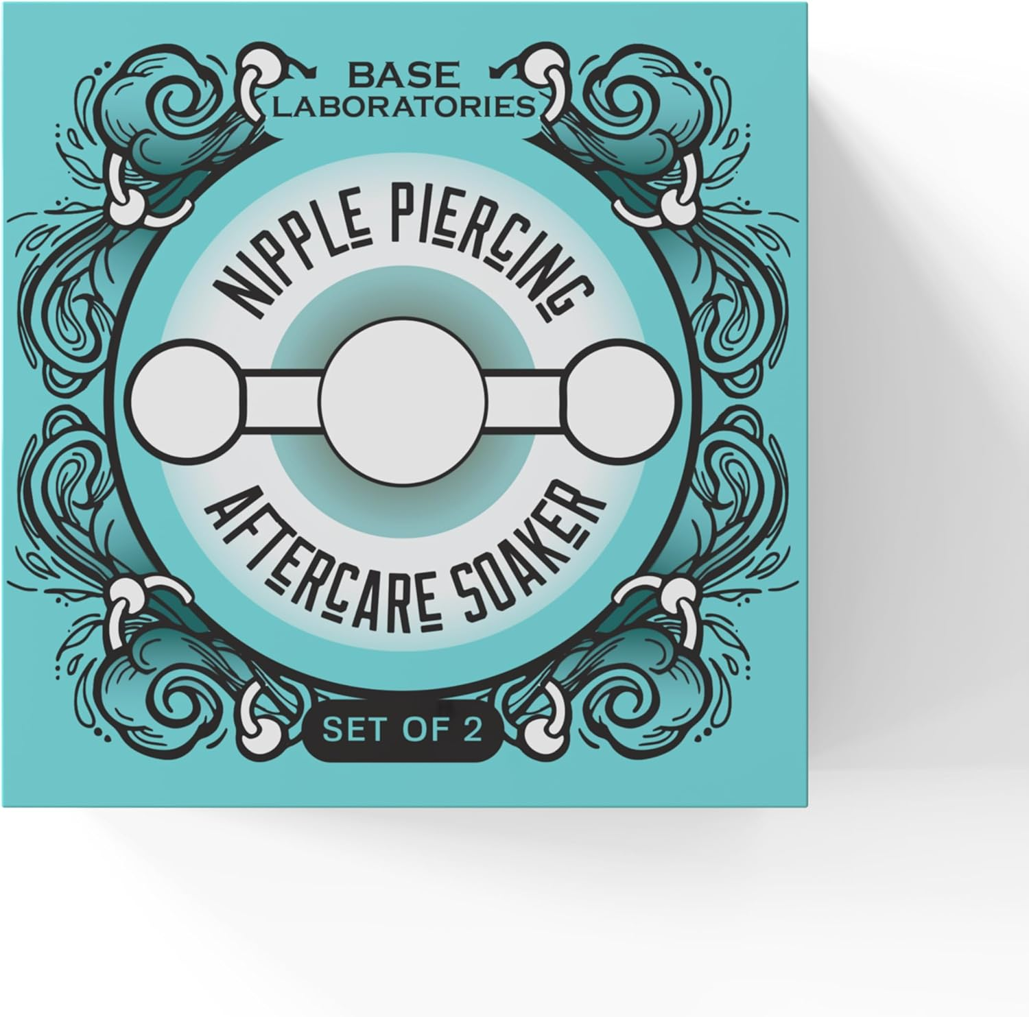 Base Laboratories Nipple Piercing Aftercare Soaker Set | Hands-Free Nipple Piercing Cleaner | Nipple Piercing Kit for Women | Cracked Nipple Care | 2 Silicone Cups image number 2