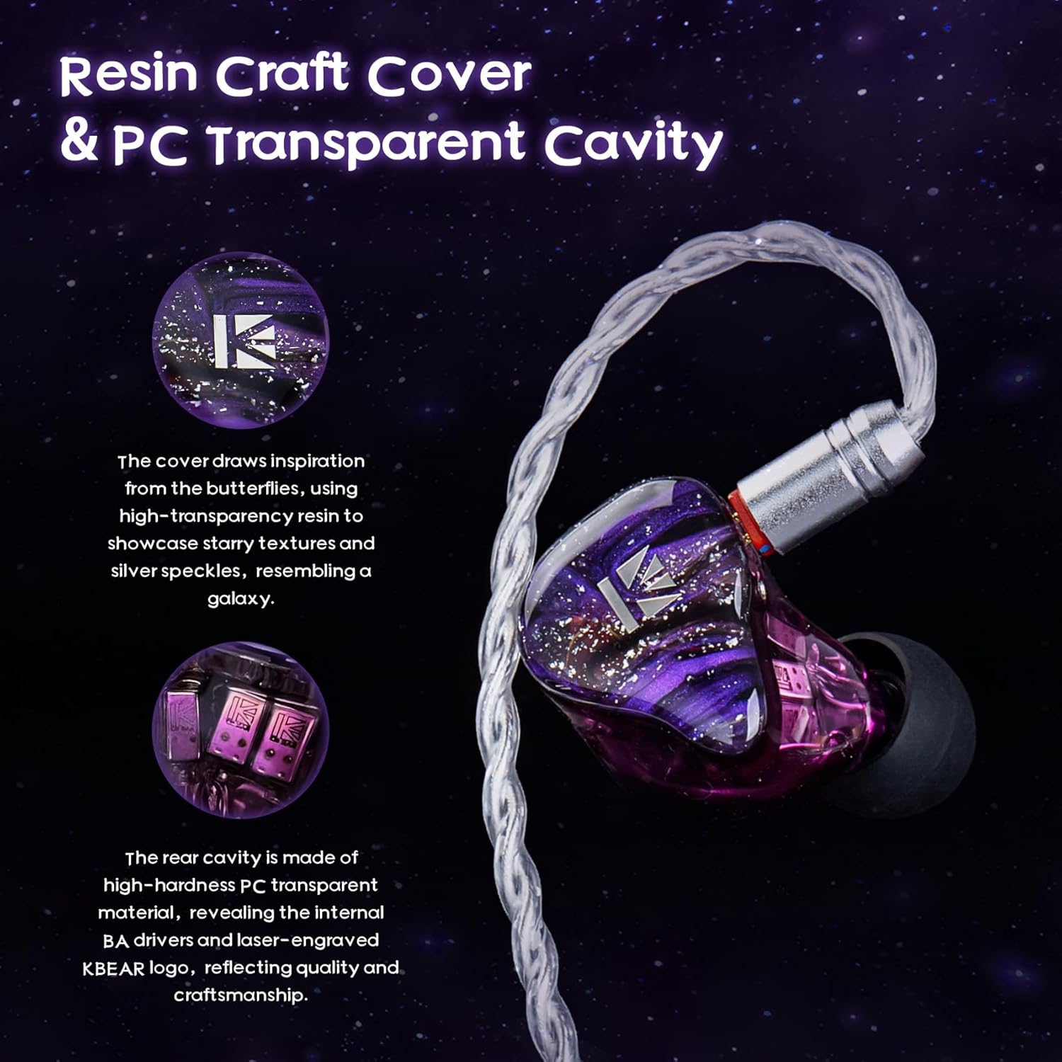 KBEAR Cepheus in Ear Monitor,16-Unit Dynamic Hifi Wired Earphones,Dual Magnetic Circuit in Ear Headphones,Wired Earbuds,Powerful Bass, 4-Core Alloy Copper Silver-Plated IEM Cable (Without Mic, Blue)