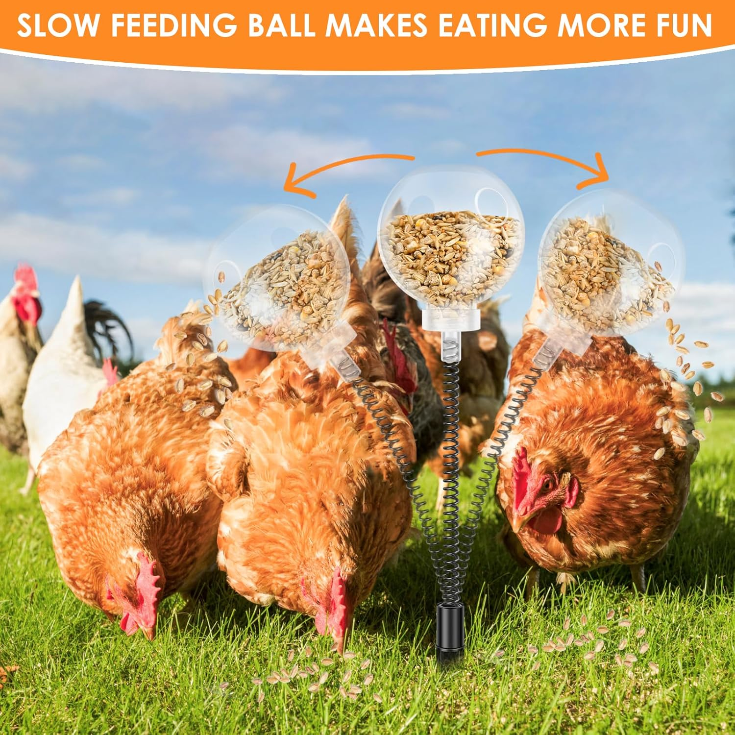 Awobepl 2 Pack Peck Toy Lightweight Chicken Treat Dispenser Interactive Chicken Slow Feeder Toy for Hens Ducks Large Birds Parrots image number 2