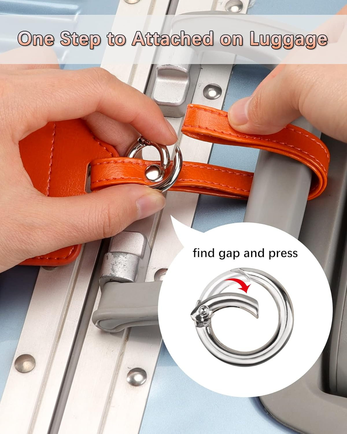 Teskyer Luggage Tags, 3 Pack Premium PU Leahter Luggage Tags Privacy Protection Travel Bag Labels Suitcase Tags image number 2