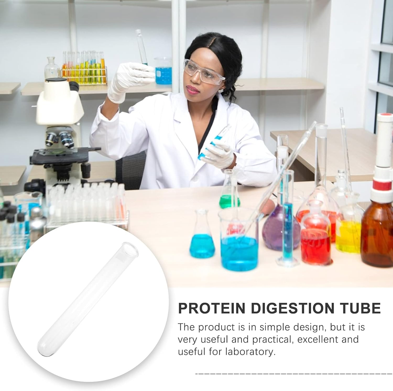 Baluue Azotometer Digestive Tube 42X300Mm Laboratory Glass Protein Digestion Tube Boiling Function Suitable for Nitrogen Analysis and Laboratory Use image number 2
