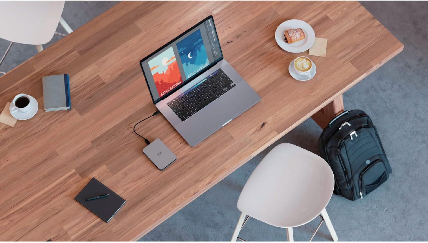 Lacie 2TB Mobile Drive External Portable Hard Drive with USB-C Cable, Moon Silver image number 2