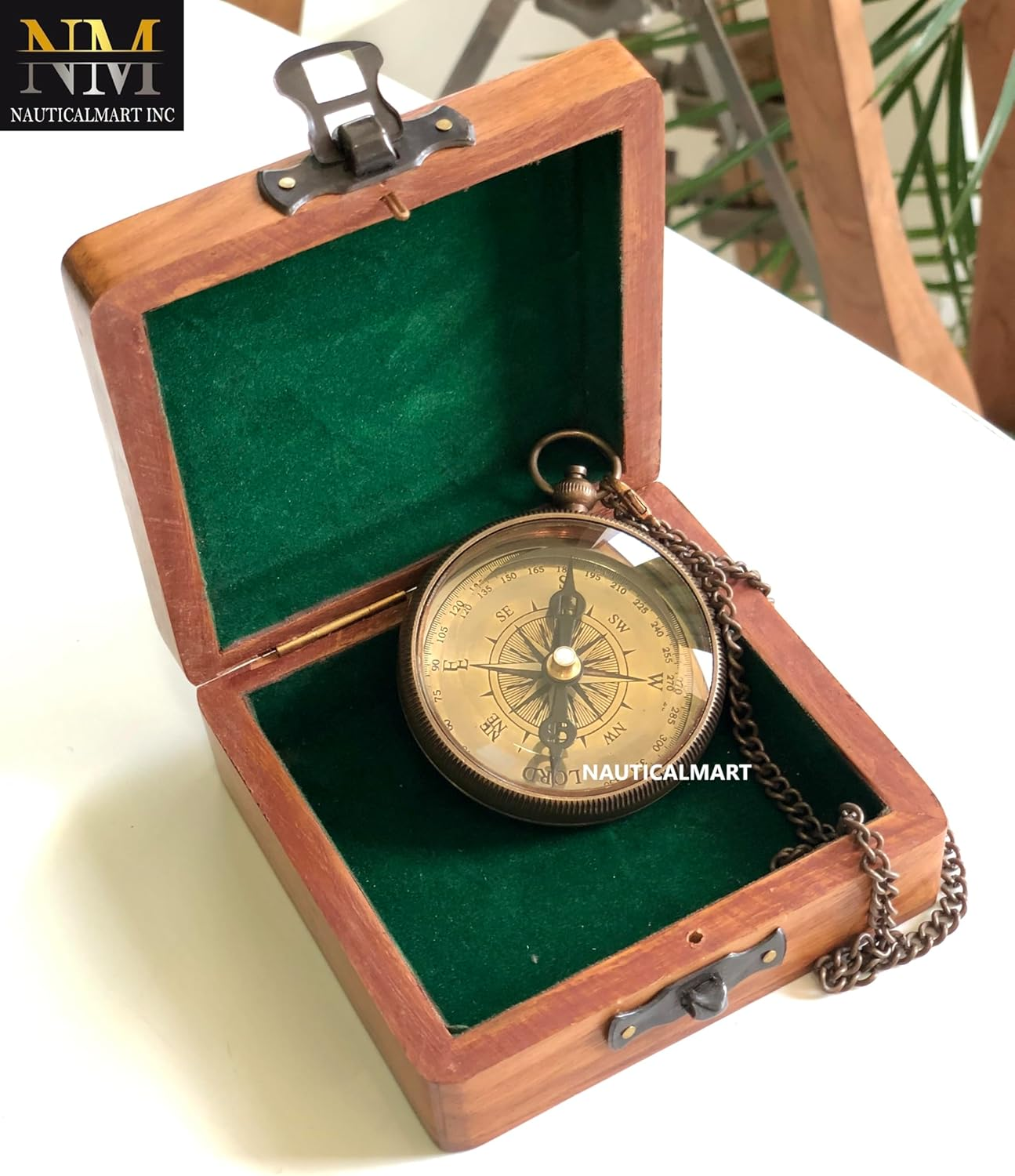 Brass Compass Gift with Display Box - Engraved Scripture Prayer Compass Religious Gift for Men & Women - Baptism, Confirmation, Communion Compass for Boys Graduation Gift