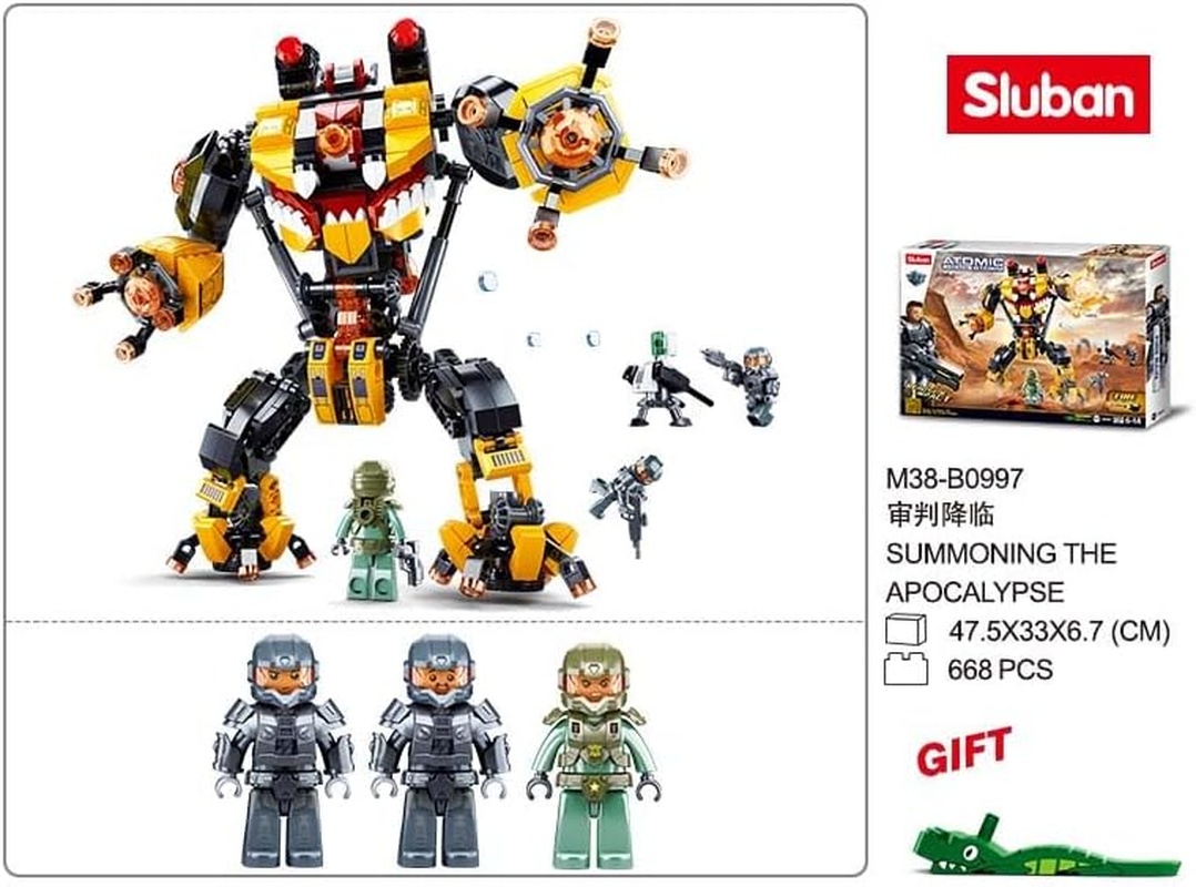 Sluban Klemmbausteine M38-B0997 Atomic Storm (Fire Rain) Inquisitor Robot (668Pcs) image number 3