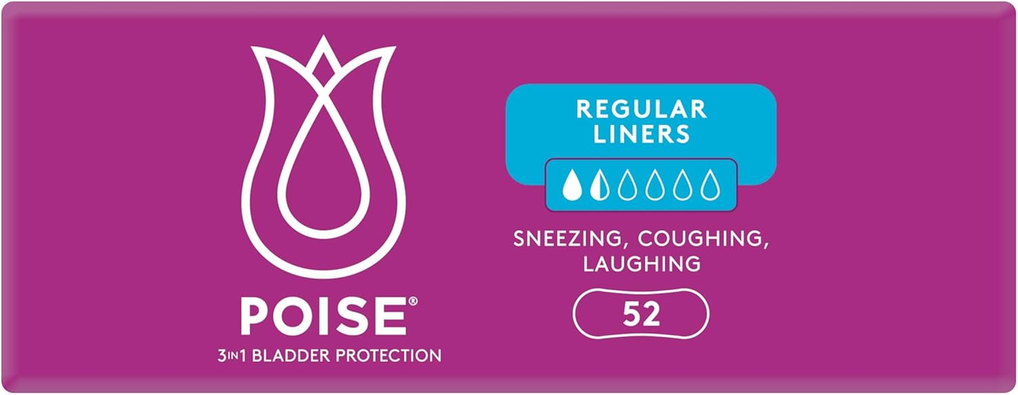 Poise Liners for Bladder Leaks, Regular (52 Count) image number 3