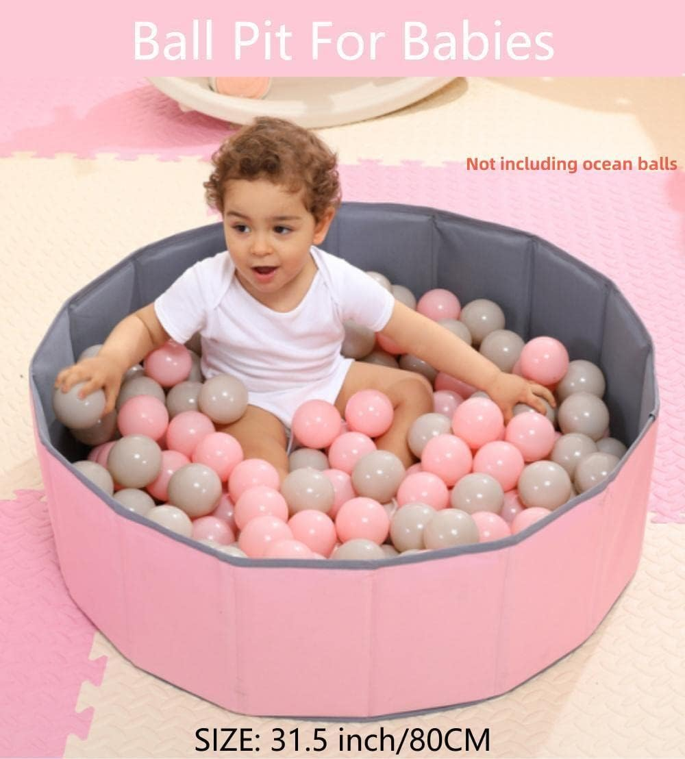 YYZ Ball Pit Balls Plastic Crush Proof Balls for Kids Playhouse Ball Pool Family Ball Pool 2.75 Inch of 100 P(Pink, 31.5 Inch 80Cm).Ideal Gift Play Toy for Children Toddler Boys & Girls. image number 1
