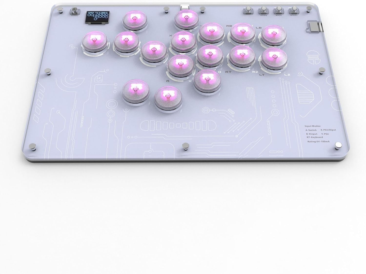 Arcade Stick 16Keys All-Button Gamerfinger with Turbo Functions & Custom Rgb,Arcade Controller Street Fight for Pc/Ps3/Ps4/Switch/Steam Game Keyboard-Supports Hot Swap & SOCD image number 2
