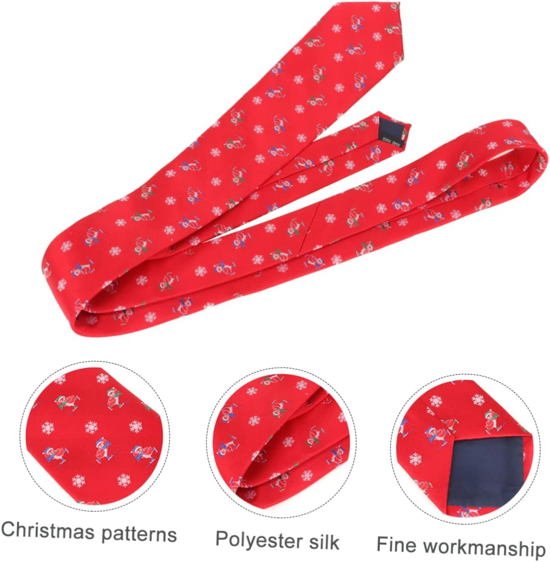 LIFKOME Christmas Tie Necktie Polyester Silk Classic Ties for Men Christmas Accessories