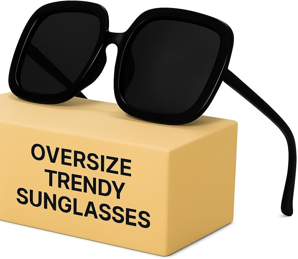 Miyya Oversized Polarized Sunglasses Women, Trendy Retro Sun Glasses for Women 2025, Oversized Shades