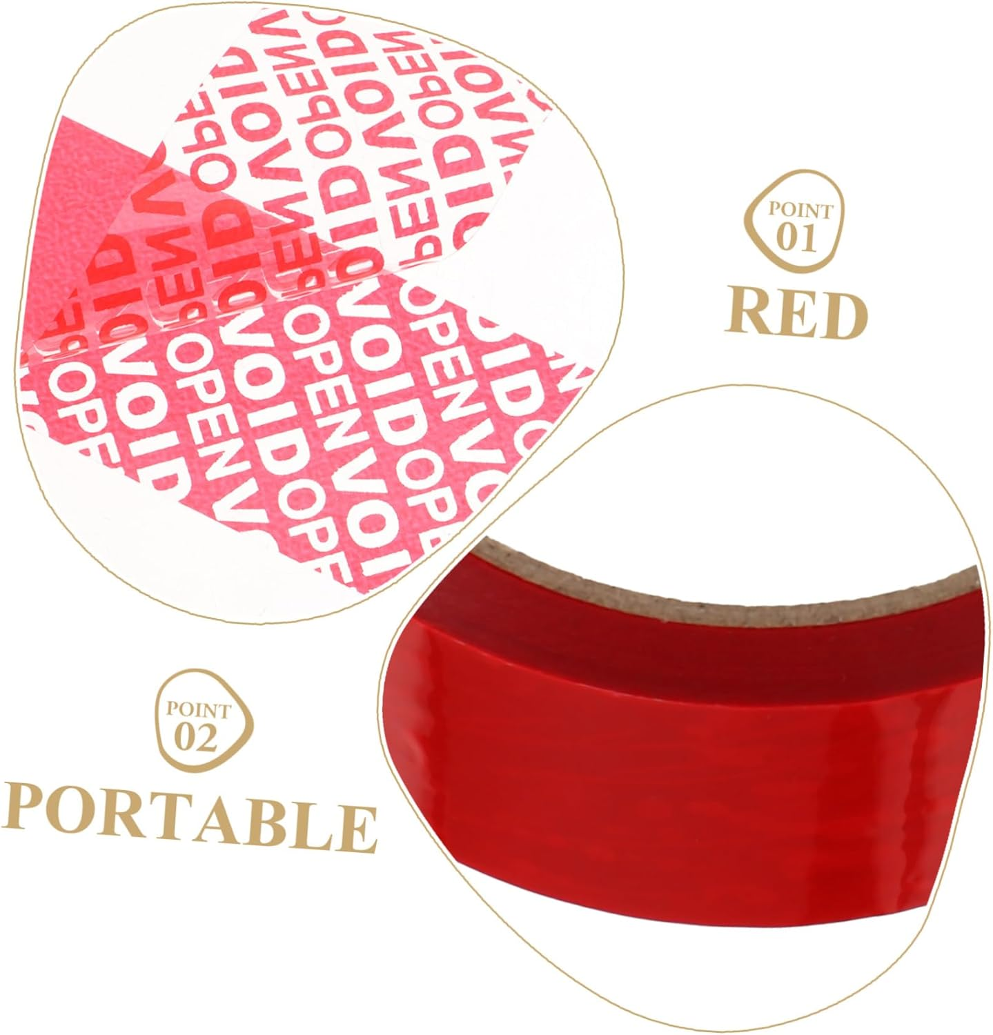 TEHAUX 1Roll Tamper Evident Tape Security Packing Tape with Voidopen Feature Meters Anti-Tampering and Theft Deterrent for Business Packaging and Storage image number 4