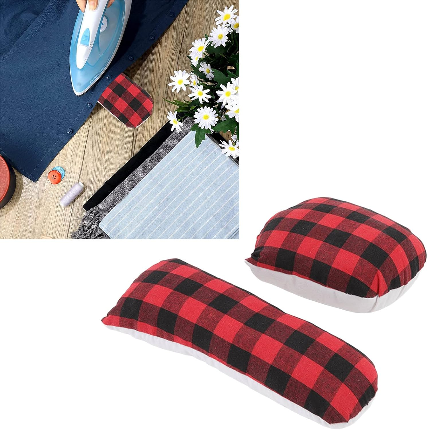 2Pcs Tailor Ham Seam Roll, Dressmaking Sleeve Roll Pressing Tool, for Steam Ironing during Sewing to Obtain a Smoother image number 2