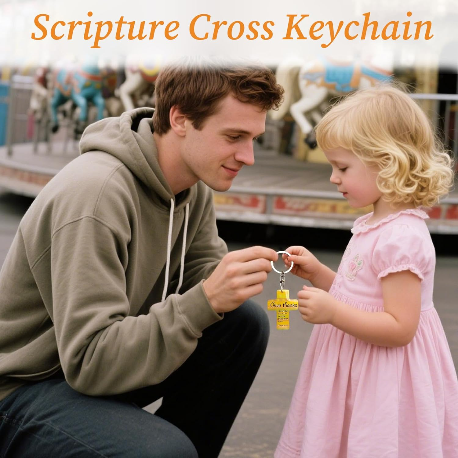 Religious Purse Pendant Wooden Jesus Pendant Bible Verse Inspirational Pocket Pendant for Women Men Prayer Baptism Birthday Easter Christmas Thank You image number 5