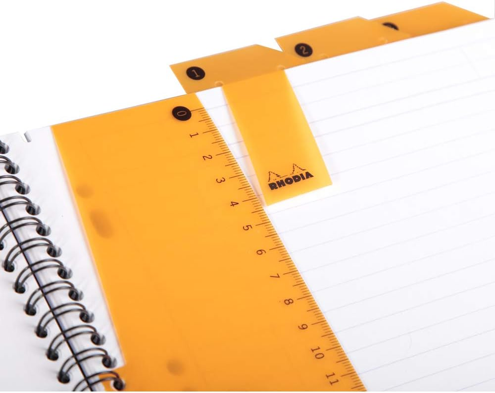 Rhodia 119911C - Spiral Notebook (Full Bound) Black A5+ | Lined | 160 Detachable Pages Perf. 6 Holes - Clairefontaine Paper 90G - Polypro Cover (Plastic) - Rhodiactive