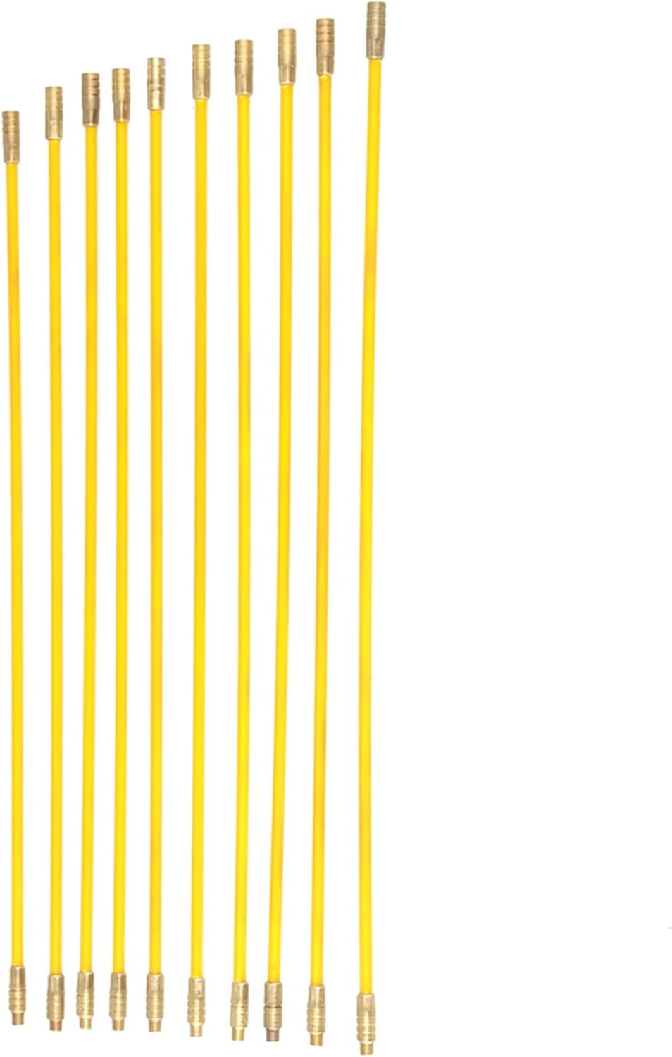 Yduupxe 10Pcs 4.0Mm Fiberglass Cable Rods, Wire Fishing Electrical Tool Kit with Fiberglass Rods, Threaded Brass Connectors for Running Wire through Walls Attics Crawl Spaces Sub Floors image number 3