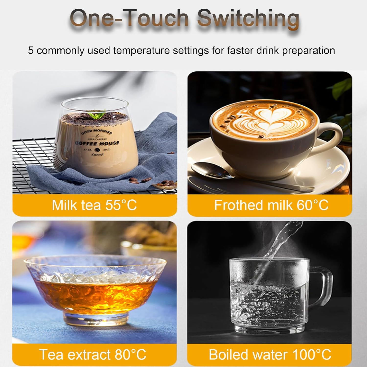 Coffee Milk Foam Machine, Commercial Milk Steamer Machine, 6L Capacity, LED Display, Stainless Steel, for Espresso Coffee Dessert Shop, Bubble Tea, and Milk Tea image number 4